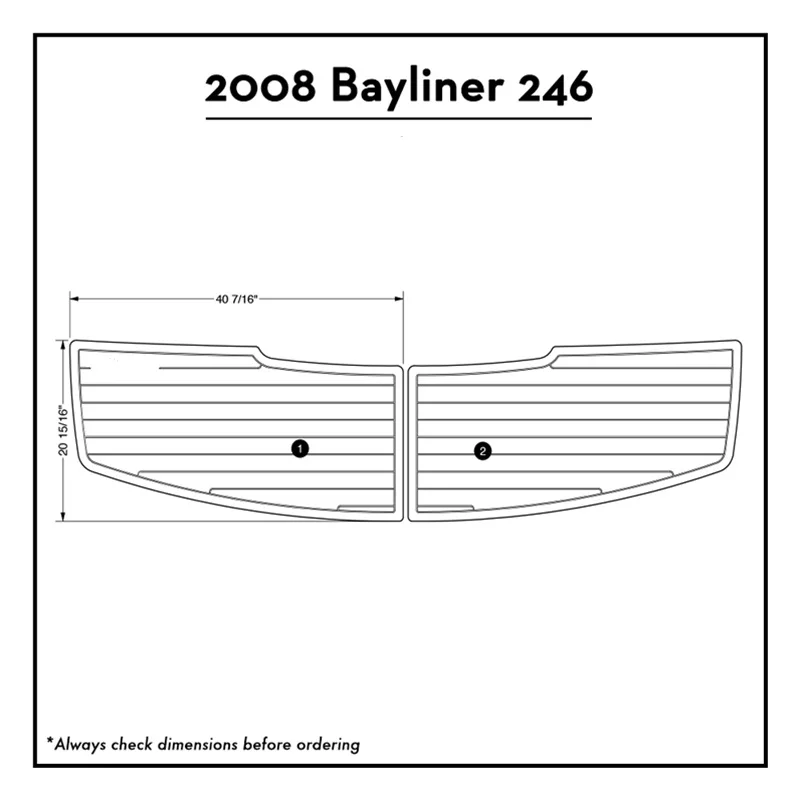 

2008 Bayliner 246 Swim Platform Pad Boat EVA Teak Decking 1/4" 6mm