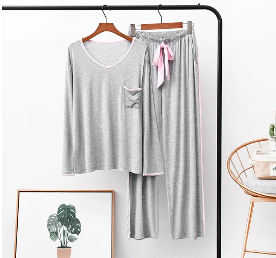 

Night Wear Homewear Women Pajama Sets Long Sleeve Pyjama Sleepwear Loungewear, Picture shows