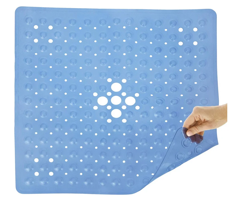 Shower Stall Mat - Square Bathroom Slipmat Bath Tub Suction Grip