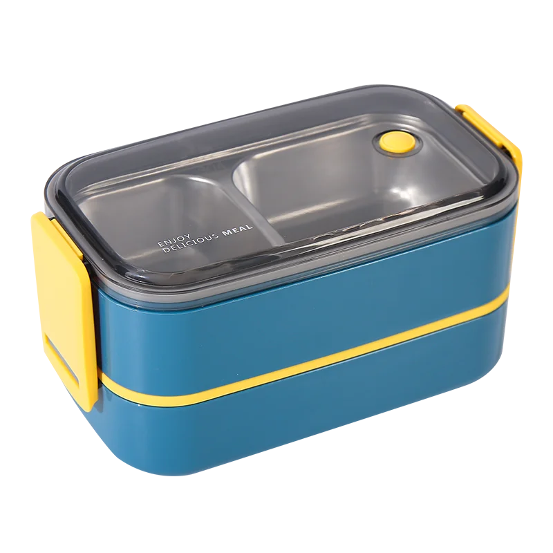 

Biodegradable Insulated School 2 Layers Picnic Kit Box Thermal Insulated 304 Stainless Steel Lunch Box, Blue/ green/ red