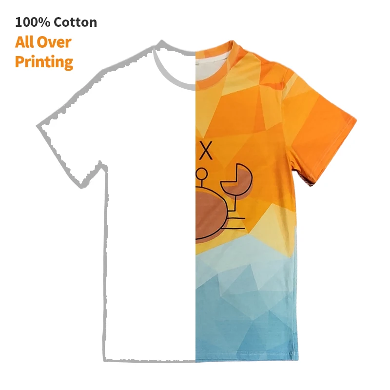 All Over Print T Shirt – 100% Cotton Knitted Top