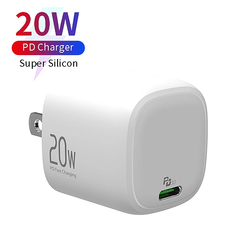 

HUNDA 20 W Type-C Charger super mini single port PD Wall Charger USB-C Power Adapter