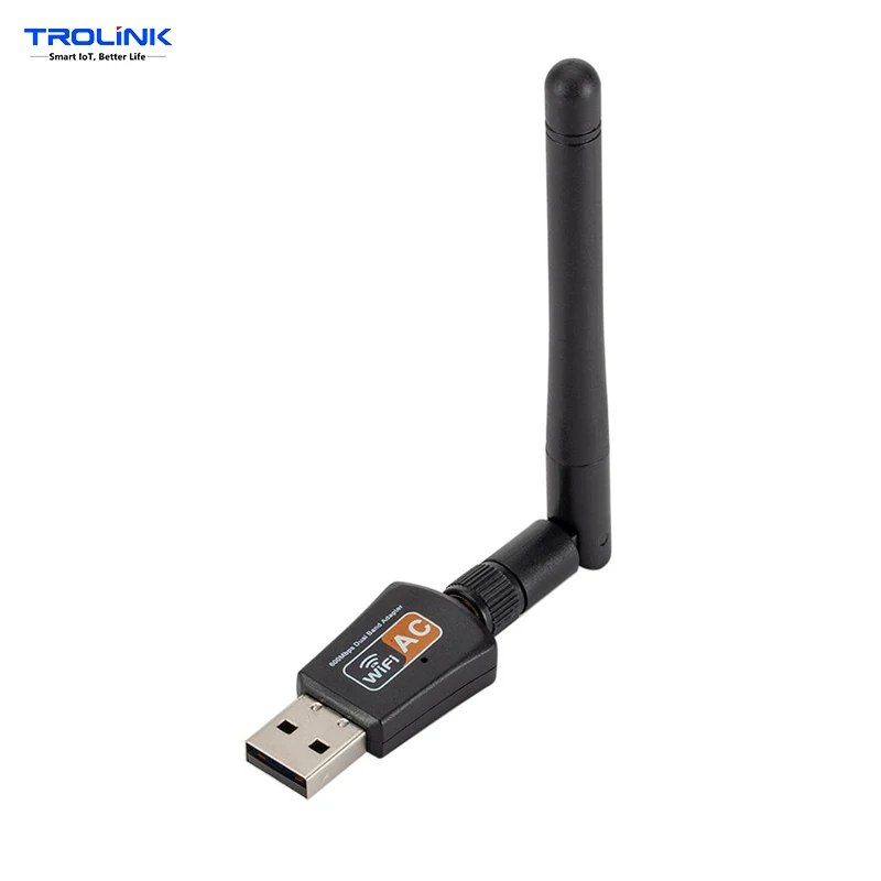 

Factory High Quality 600Mpbs Portable WiFi Dongle 2.4Ghz+5.8Ghz Dual Band WiFi Adapter, Black