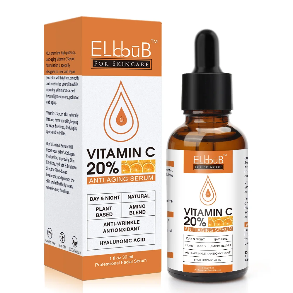

ELBBUB Vitamin C Serum Private Label Hyaluronic Acid Anti-wrinkle Moisturizes Repair and Rejuvenate Skin Whitening Serum