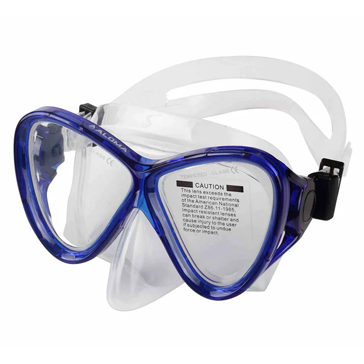 

Adult transparent Silicone Tempered Glass Snorkeling Diving Mask Goggles, Yellow blue pink