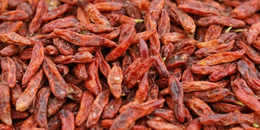 Variety of dried chili pods