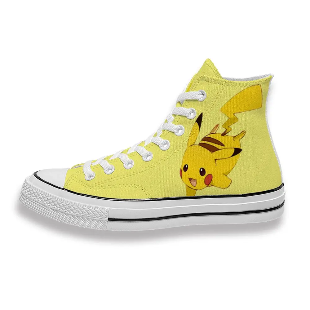 

Yellow high-top sports canvas custom shoes men and women cartoon youth casual breathable canvas shoes