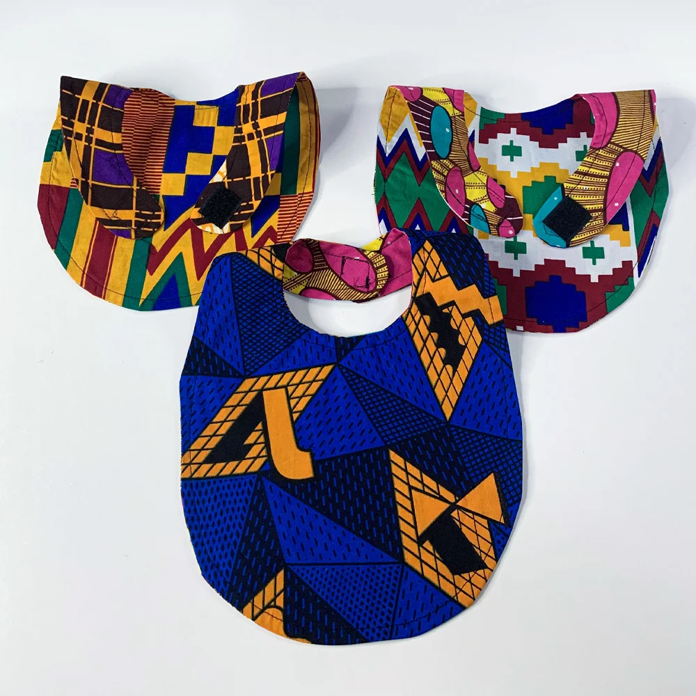 

Shenbolen African print baby bib reversible ankara design 100% cotton cute boy and girl unisex baby bib, Multiple colors