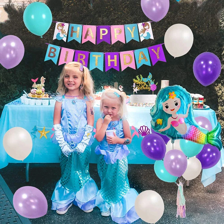 
Nicro Kid Baby Shower Decor Wholesale Mermaid Birthday Party Supplies Decoration Set 