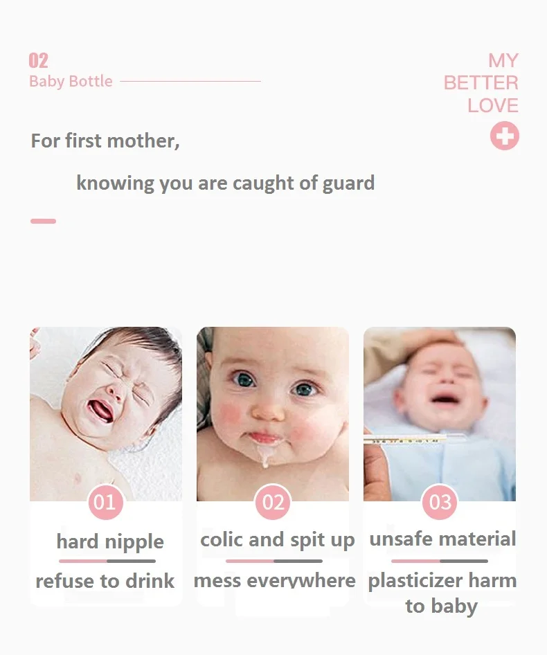 New Design Baby Bottle Wide Neck Glass Feeding Bottle For Newborn Baby