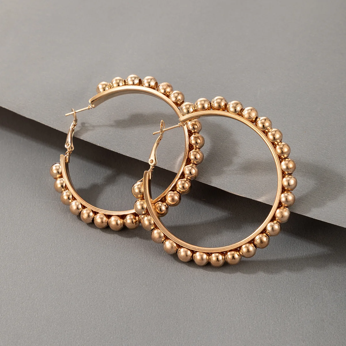

fashion gold beads hoop earrings for women wholesale N2105273, Colors