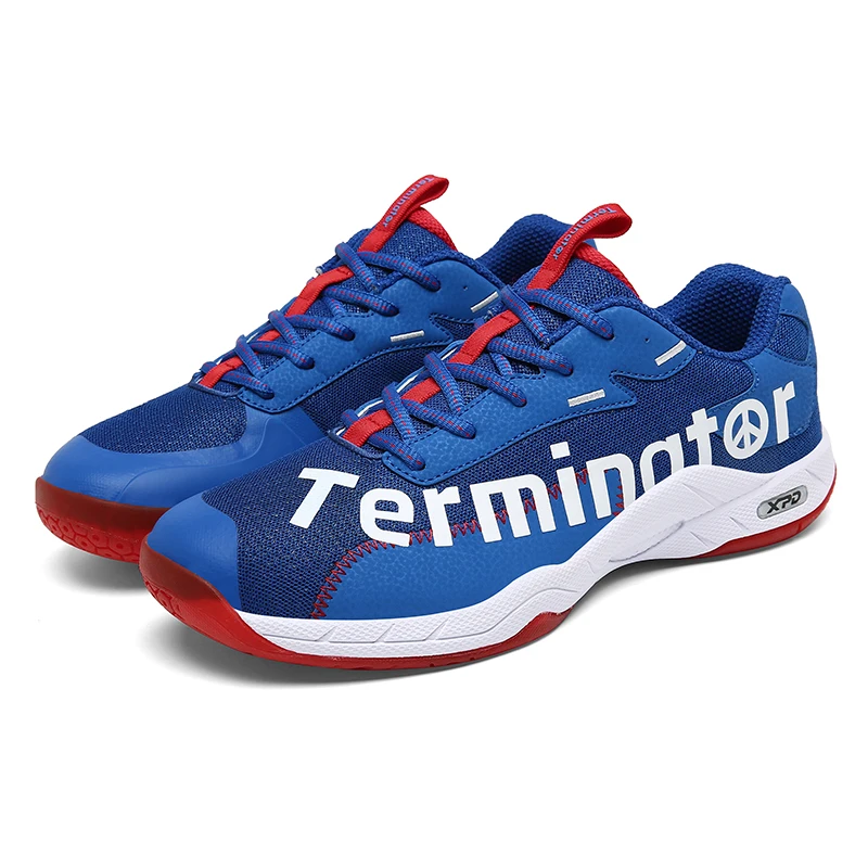 

New Style High stability Lateral Movements Power Cushion Badminton Shoe for Adults, White, blue, black