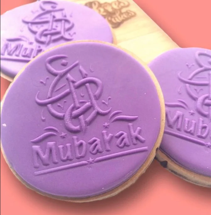 

3inch ACRYLIC ramadan mubarak cookie stamp fondant embosser plastic embosser stamp cookie cutter cake mold cake tools