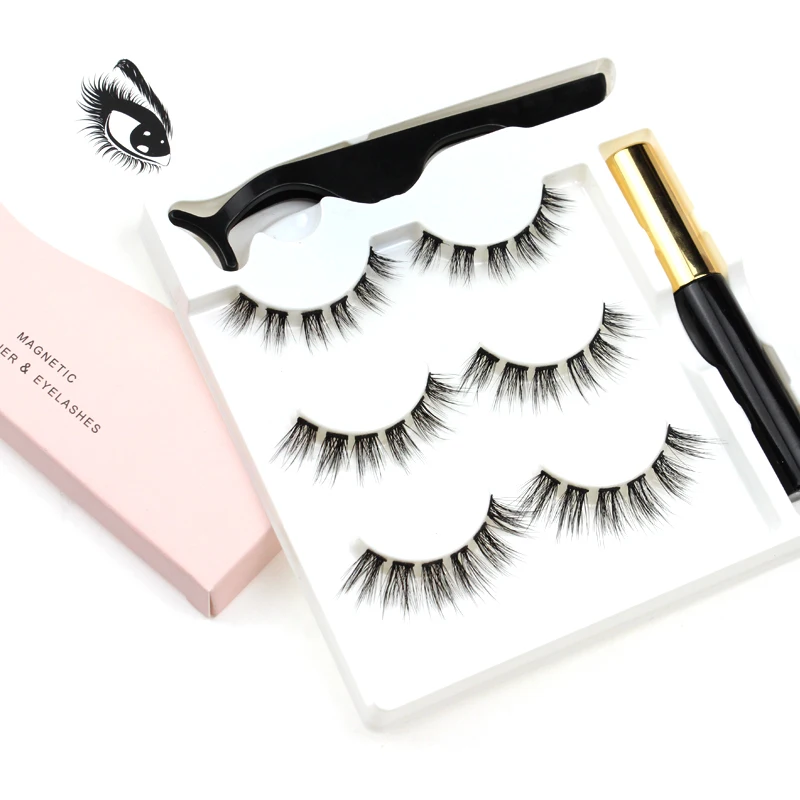 

DIY eyelash strips semi permanent eyelash extension 3D mink 3 Pairs cluster pre-cut segment eyelash kit, Natural black