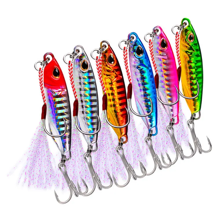 

2021 New arrival Custom luminous 45mm 50mm 60mm 65mm 75mm 80mm jig lure for sea fishing, 6 colors