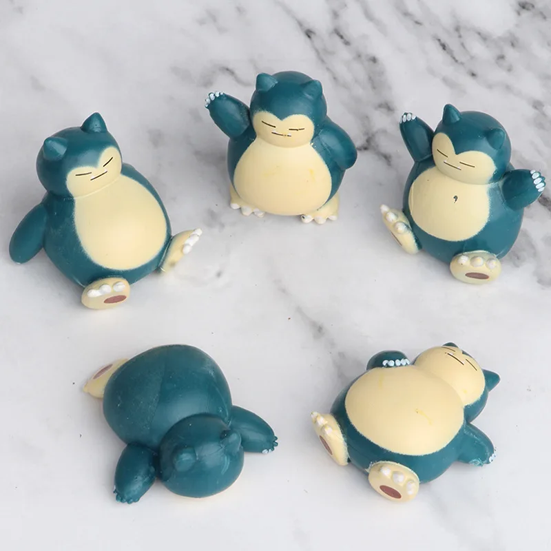 

Free Shipping 5pcs/set Pokemon Cartoon Funny Snorlax Action Figure Figures Toy for Kids 3D, Colorful