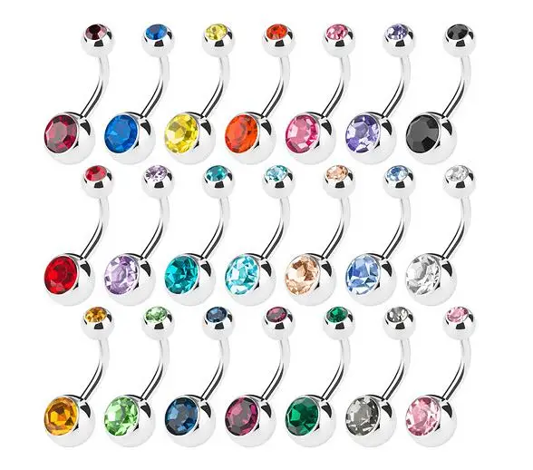 

1PC Steel Crystal Ombligo Piercings Navel Bar Studs 14G Gem Belly Button Piercings Sexy Nombril Dangle Earrings Piercing Jewelry