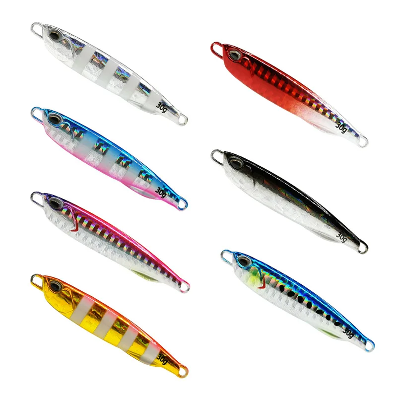 

2022 New Sea Metal Fishing Lure 10g15g20g30g40g50g60g hard metal Bait Treble Strong Hook Jig Lure