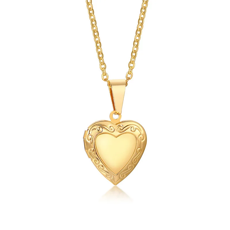 

Stainless Steel Jewelry Necklaces Gold Silver Pendant Love Heart Locket Necklace