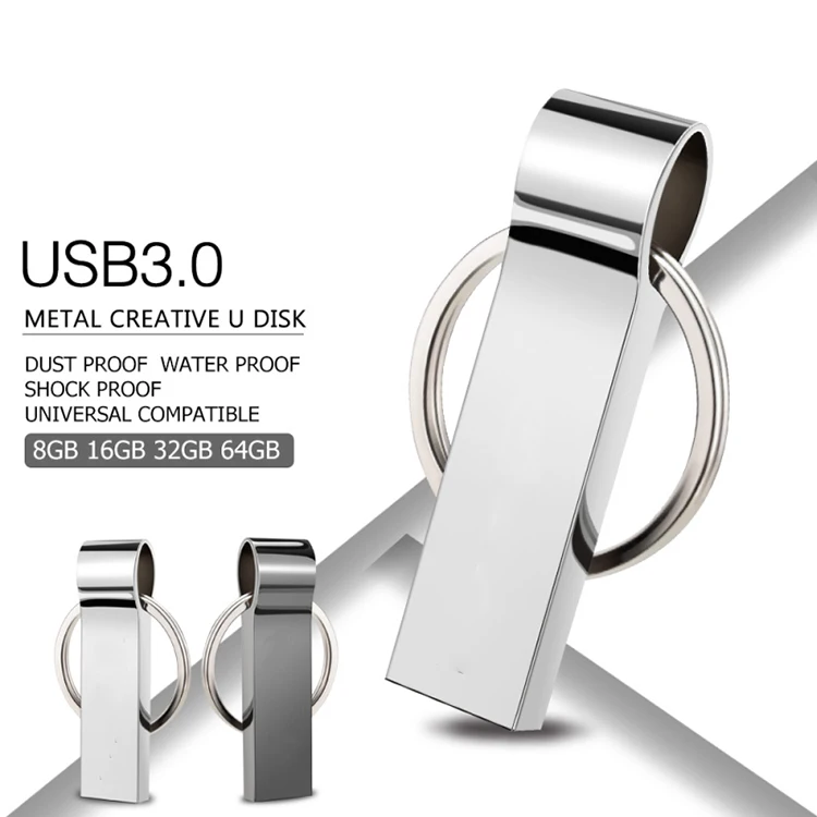 usb flash drive silver usb 3.0 metal pendrive 128GB 64GB 32GB 16GB 8GB 4GB usb memory stick Key chain pen drive Free custom LOGO - ANKUX.COM