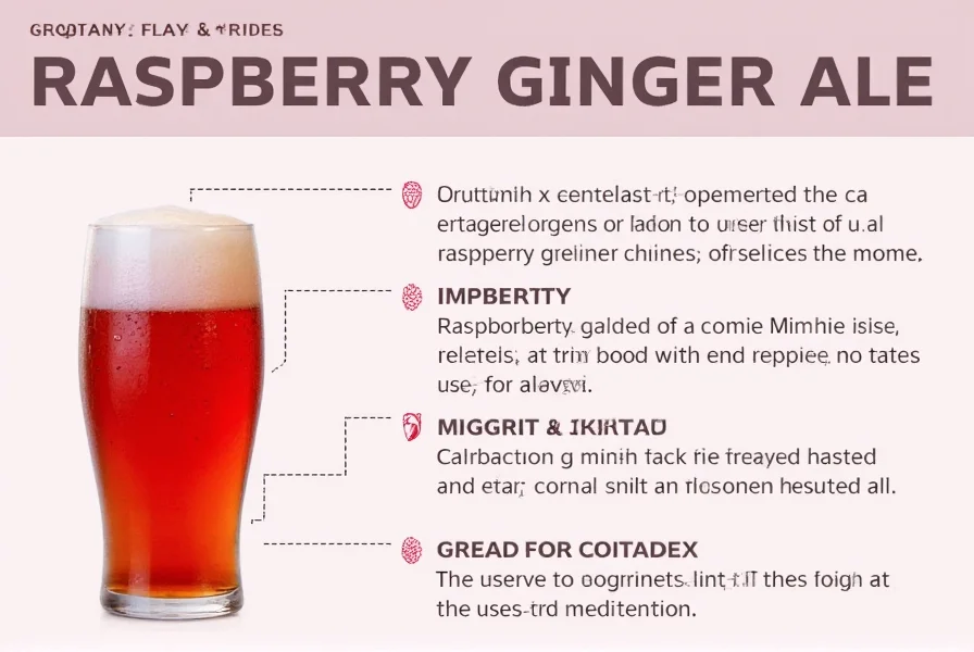 Step-by-step process of making raspberry ginger ale showing ginger preparation, raspberry addition, and carbonation equipment