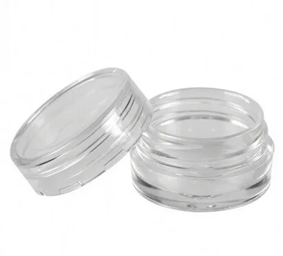 

small Plastic Jar - Premium Quality Round Clear containers with Lid for Cosmetic Lotion Cream Makeup travel Containers