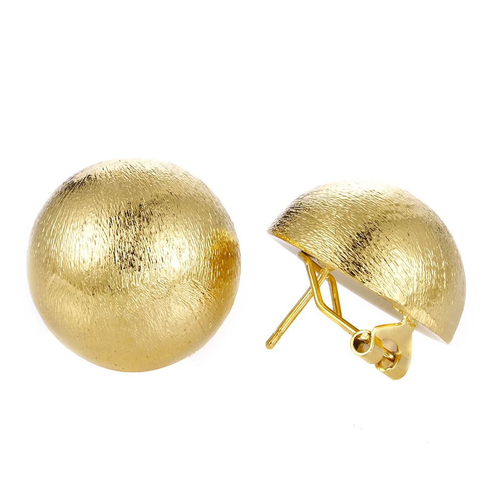 

thlyn Plus Big Earring Stud for Woman African/Nigeria/Congo Simple Gold Silver Ball Earrings Geometric Round Stud Earring E184