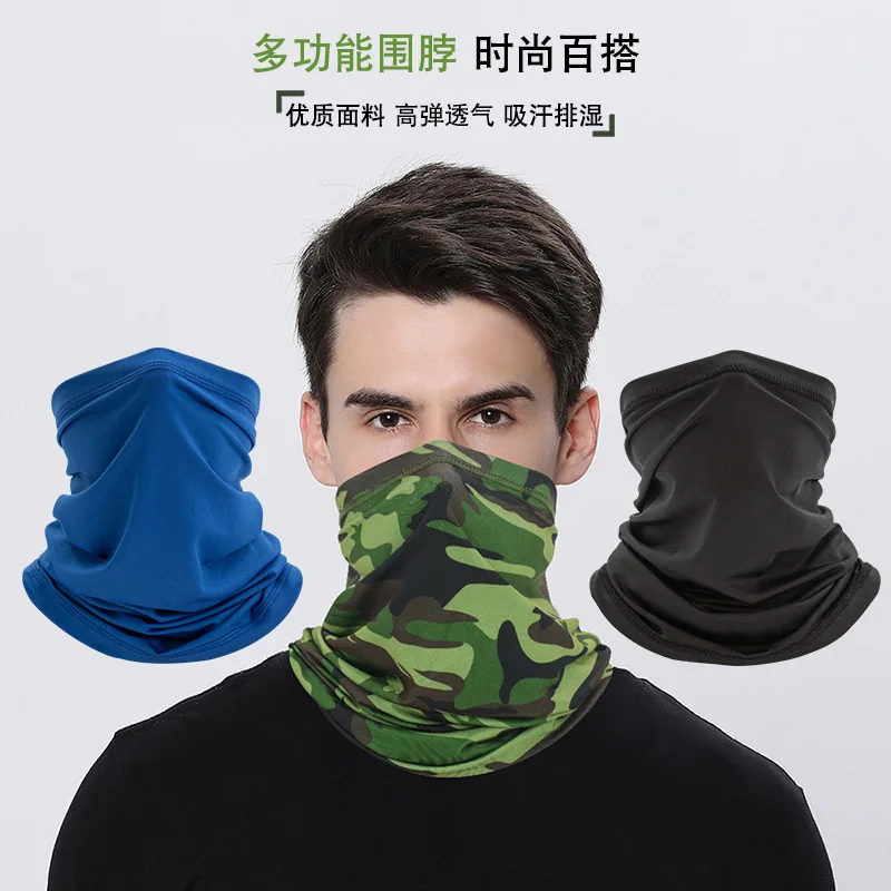 

Sun protection ice silk bandana scarf outdoor fishing magic face scarf neck cover cycling head cover, Black .red.blue.yellow.green.black .oem color