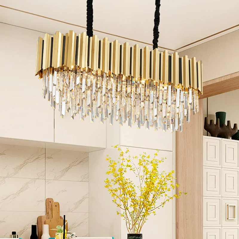 

2020 Luxury Post-modern Chandeliers Contemporary Decorative Gold Crystal Chandeliers Hanging Pendant Light, Dark khaki