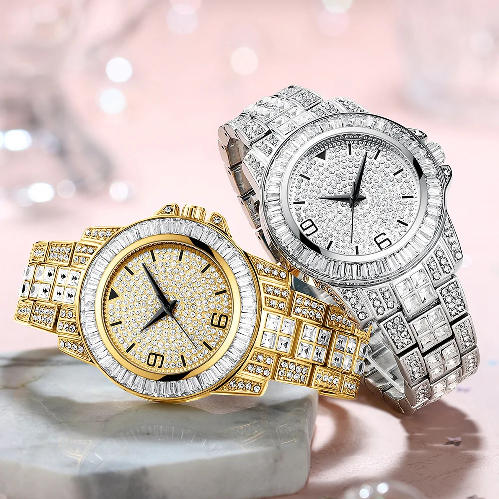 

Buxiu steel ladies gold diamond watch Japanese movement gypsophila diamond waterproof watch