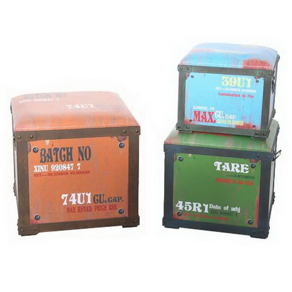 

Retro can be wholesale large canvas printing storage box vantage wooden trunk