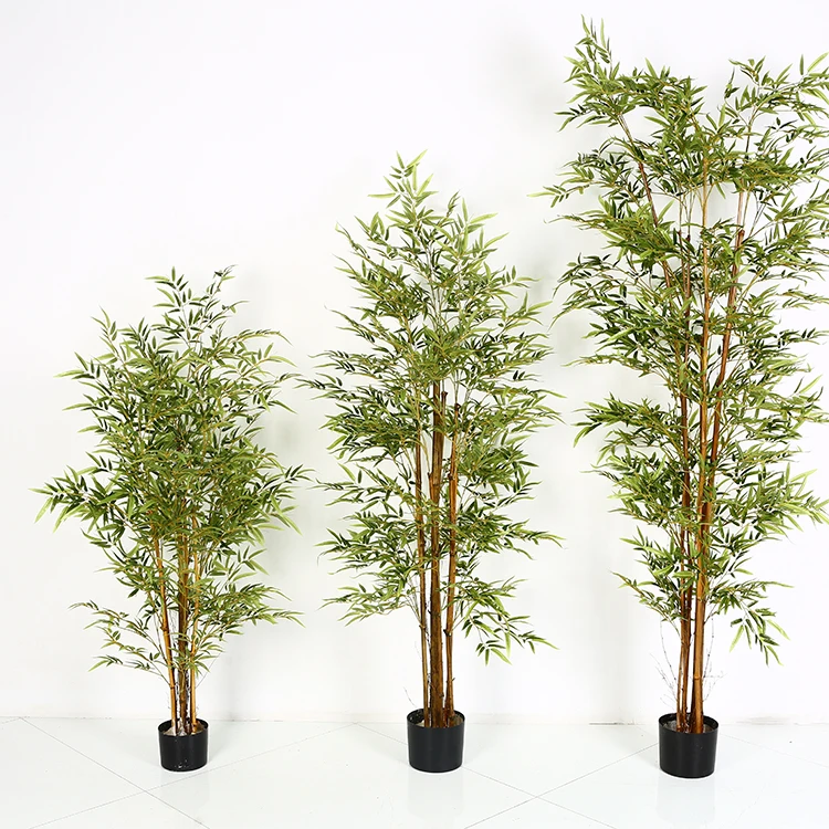 

Custom Landscape Tree Silk Decorative artificial plants fake bamboo stick artificial big trees