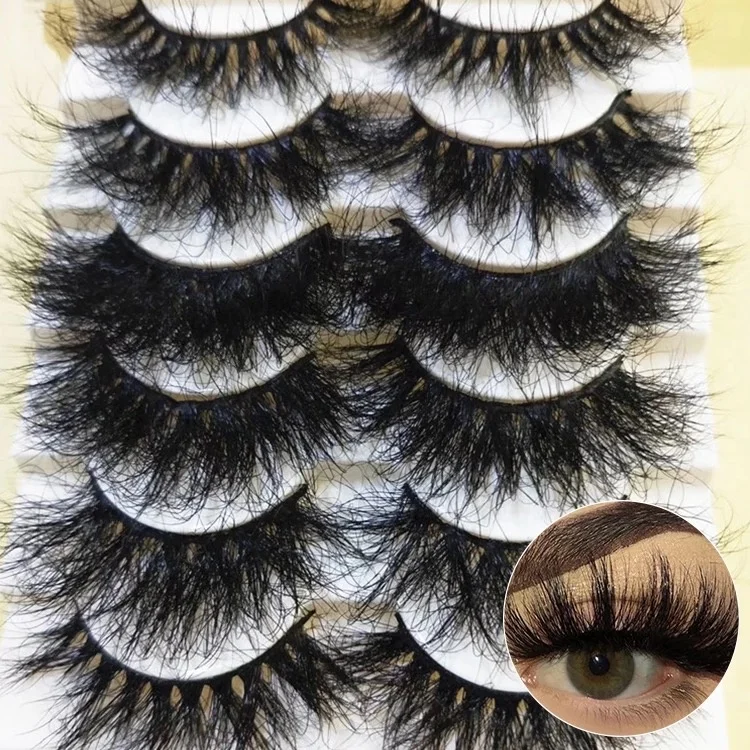 

Wholesale Private Label 25mm Eyelashes With Custom Eyelash Packaging Box Made By 5D 4D 3D Mink Eyelashes Vendor