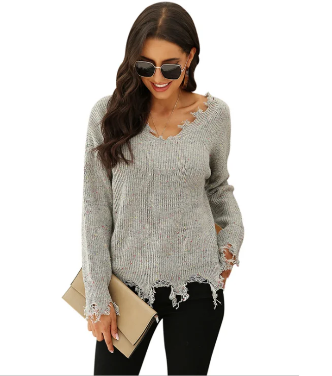 

2021 new design cloud pattern ladies casual knitted clothes solid color fashion ladies sweater