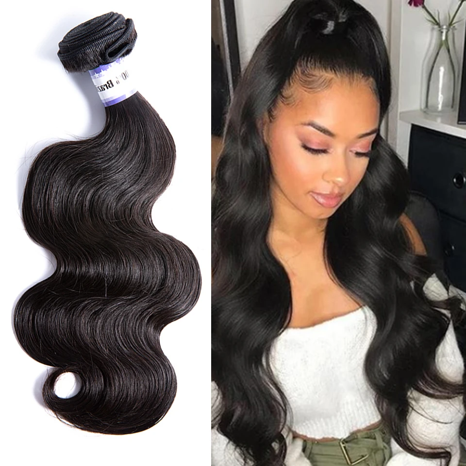 

Fast Shipping Unprocessed Raw cheap 3 Bundles Human brazilian wholesale hair vendors virgin body wave With Closure Lace, Natural color