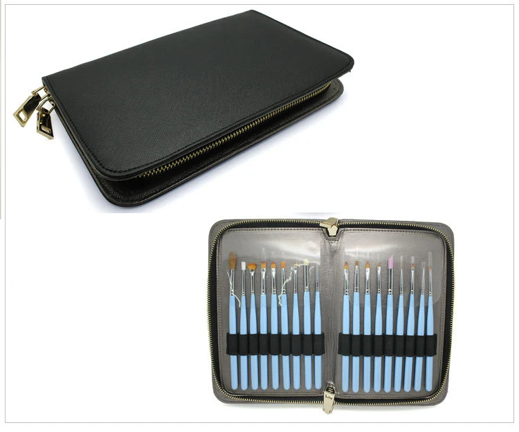 

18pcs Nail Art Painting Brush Set Nail Art Tips Builder Brush Gel Polish Nail Art Design Pen Painting Tool with PU Leather Bag f