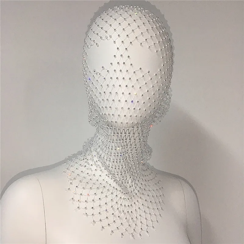 

Metal Face Facemask Mesh Rhinestone Indian Head Jewelry