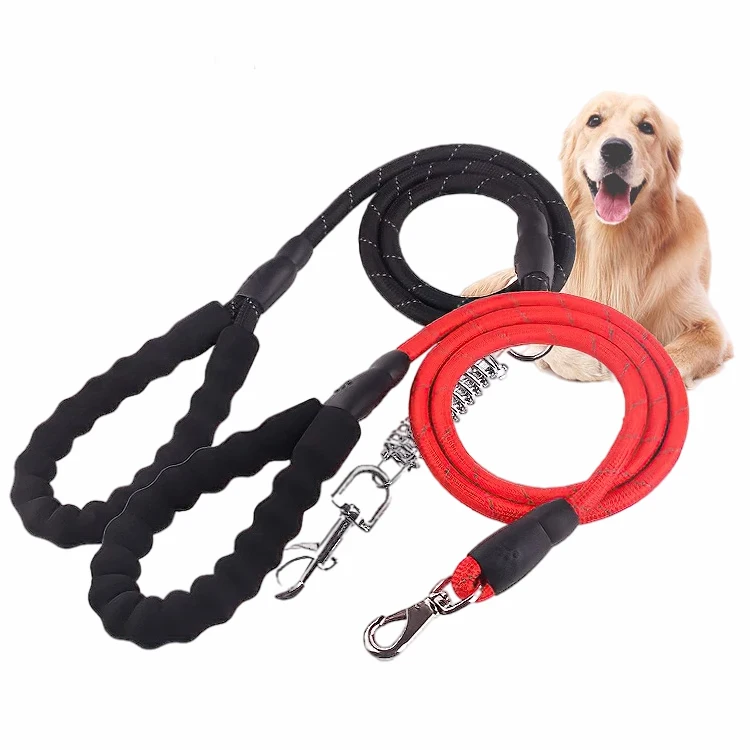 

2020 Amazon Soft Handle Tracking Climbing Reflective Pet Product Dog Leash Spring Twisted Nylon Rope
