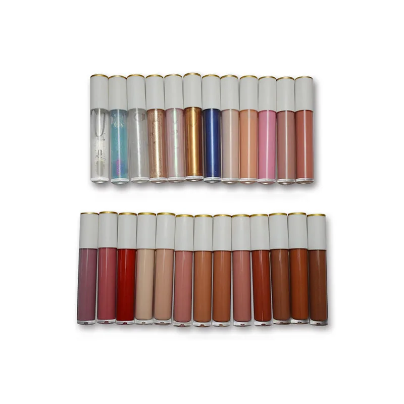 

New 25 Colors vegan plumping nude lipgloss clear Shimmer Liquid Lip Gloss Private Label Custom Logo Shiny Glitter Lipgloss, Muliti-color