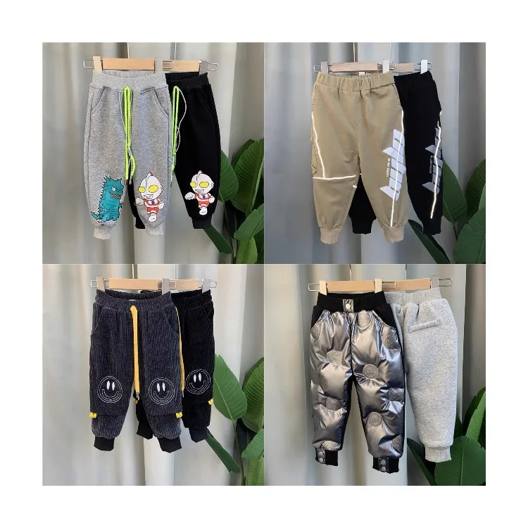 

European latest fashion children casual jogger pants 2021 summer new children's casual trousers 100%cotton fleece pants