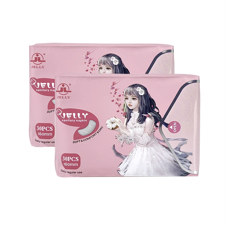 

RTS Wholesale Biodegradable Organic Sanitary Pads Women Menstrual Lady Sanitary Napkin, White