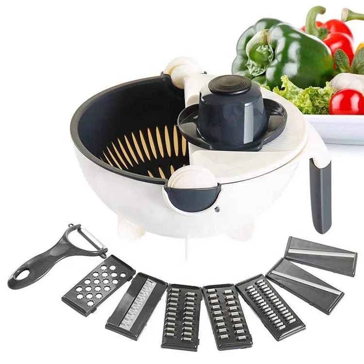 

12 in 1 Innovation Multi-functional Vegetable Chopper Cutter with Drain Basket Slicer Online Home Gadgets, Black