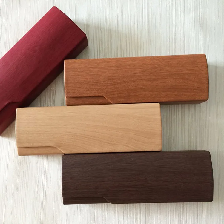 

Fashion Handmade Square High-end Compression Wood Grain Glasses Case