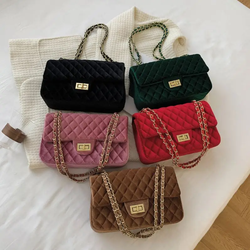 

Factory Wholesale Girls Velvet Purses Young Woman Famous Design Messenger Handbags Luxury Hand Bags For Females