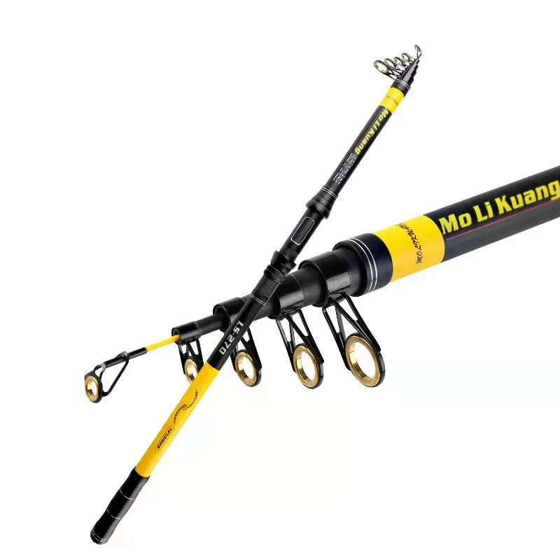 

2.1m-3.6m telescopic carbon fiber fishing rod, Yellow