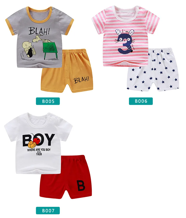 Wholesale Kids Clothing Summer Baby Boy Clothes Sets T-shirts With ...