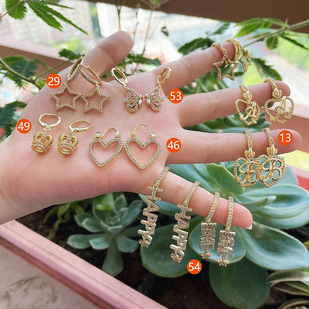 

Brass Earrings 18K Gold Plated Romantic Jewelry Fashion Pendant Earrings, Picture