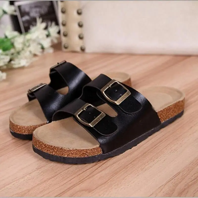 

Wholesale plus size colorful women sandals and slippers belt buckle slippers, Black, white, colorful