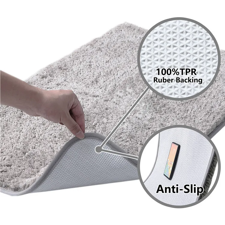 Super Water Absorption Anti Slip Soft Fluffy Shower Bath Mat Washable