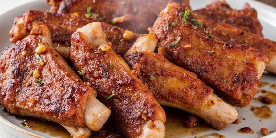 Undercooked pork ribs looking sad on a plate